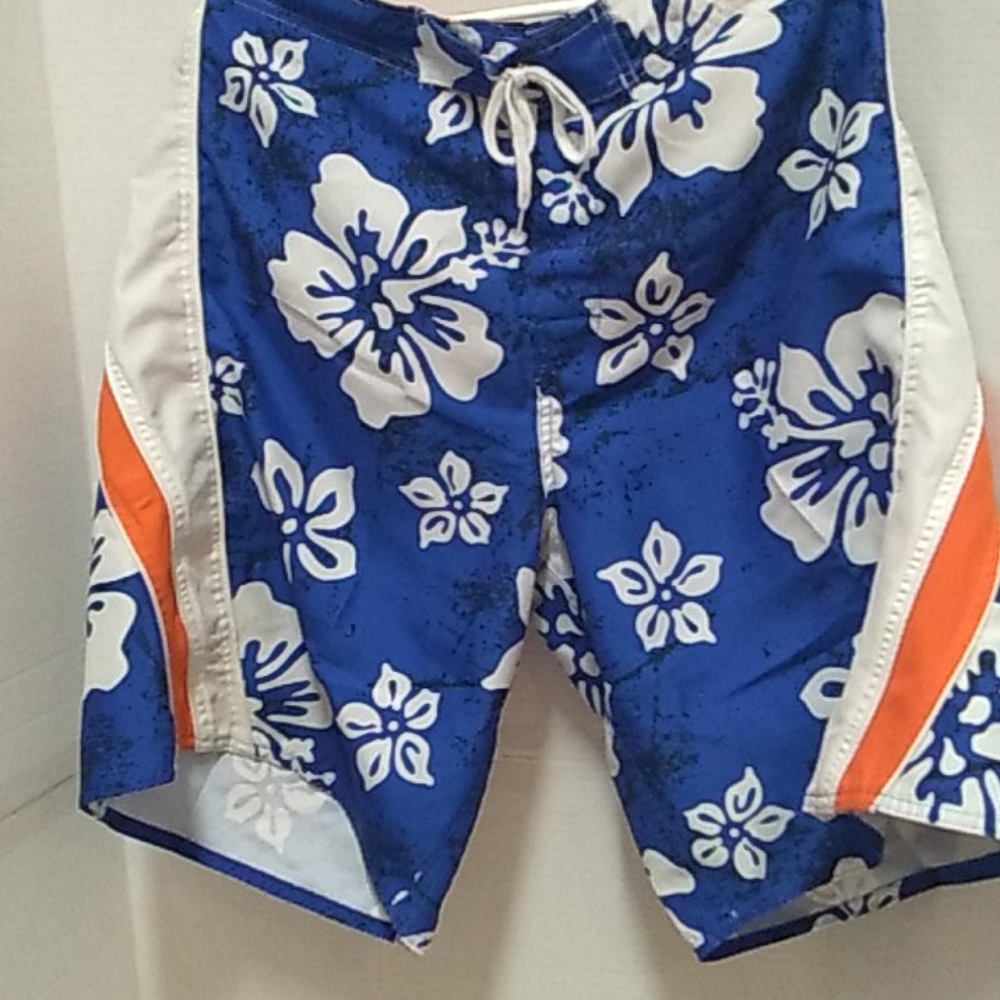 no boundaries men blue/white swim thrunks sz L - Picture 4 of 14